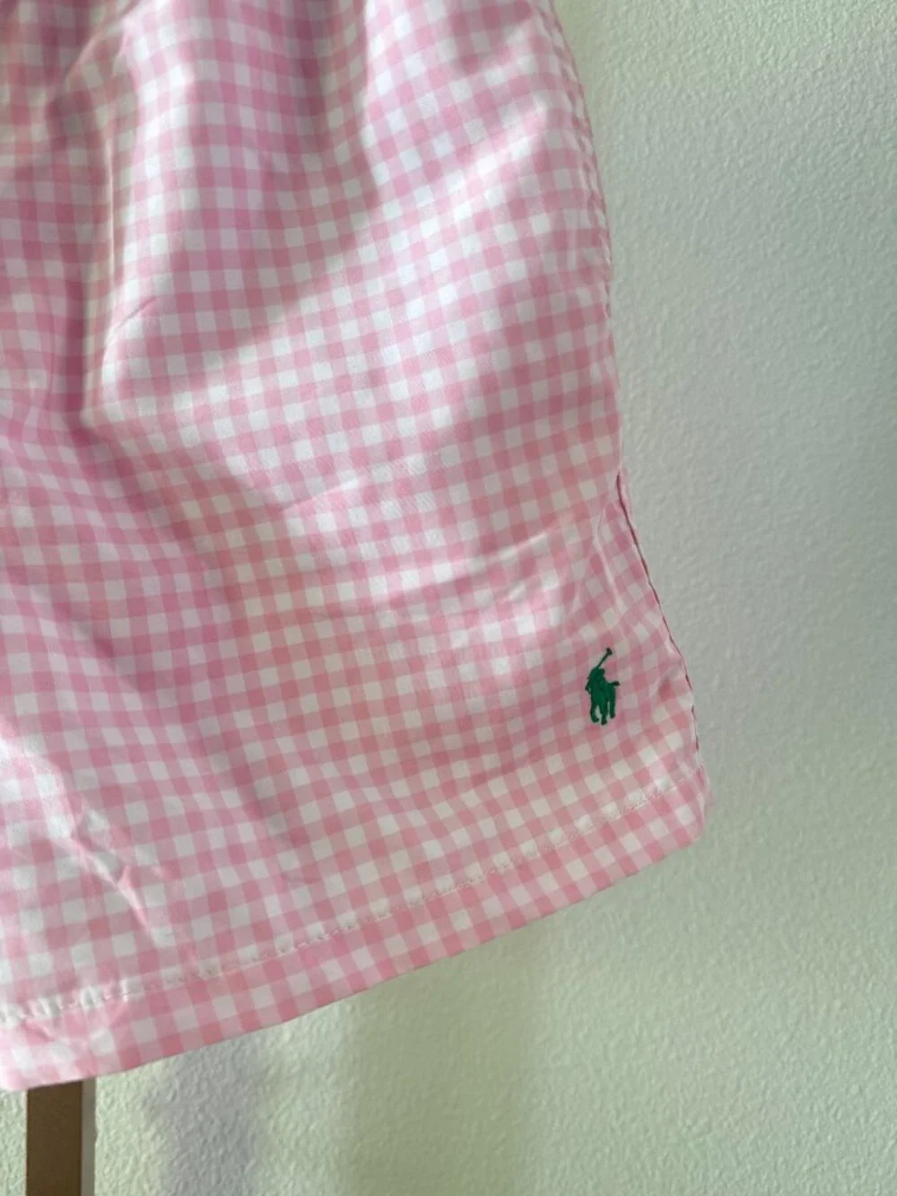Polo Ralph Lauren Pink Gingham Swim Trunks Boys Size 8